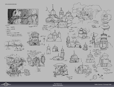 Star Ascent: Uulian buildings early sketches