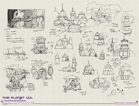 Star Ascent: Uulian buildings early sketches