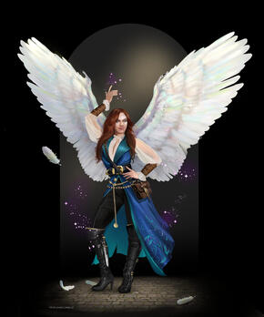 Dnd Aasimar Wizard/Bard Character Design Commission