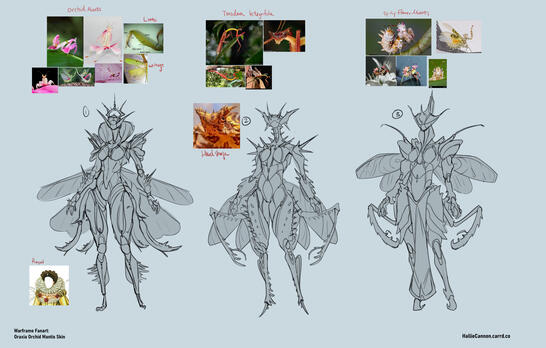 Warframe Fanart: Oraxia Skin Sketches