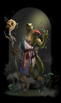 Dnd Lizardfolk Druid Character Design Commission
