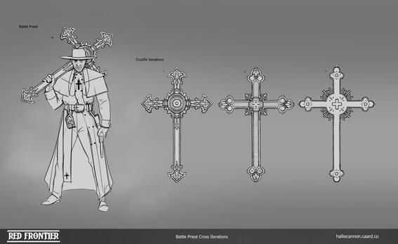 Vampire Hunter Priest Weapon Exploration Sketches