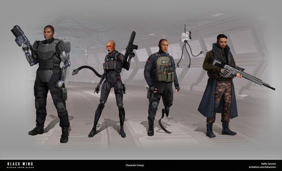 Black Wing: Strike Team Alpha Character Line Up
